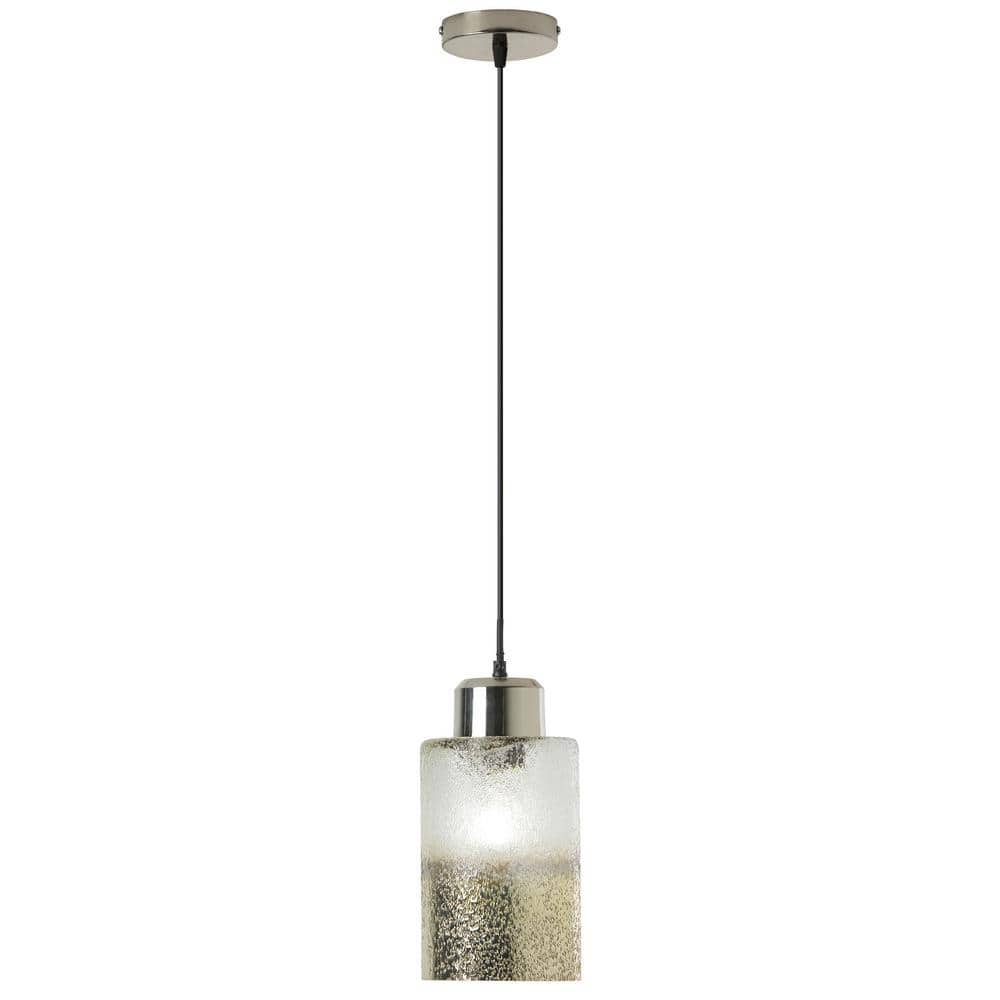 River of Goods Saralina 1-Bulb Gold Metal Pendant Light with Pink Fringe Shade 21088
