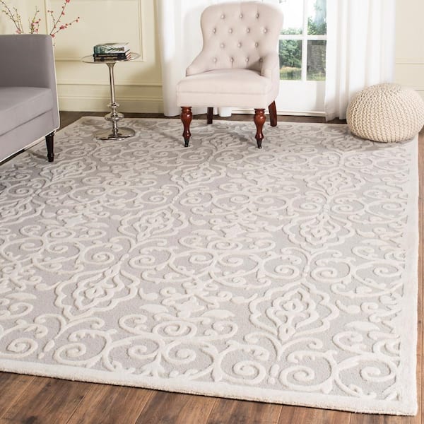 Martha Stewart Whetstone Gray 9 ft. x 12 ft. Floral Area Rug