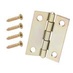 2 in. Satin Brass Narrow Utility Hinge Non-Removable Pin (2-Pack)