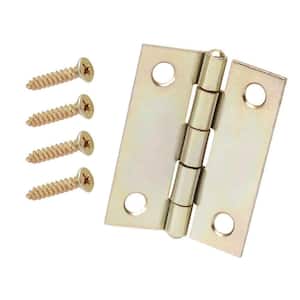 1-1/2 in. Satin Brass Non-Removable Pin Narrow Utility Hinge (2-Pack)