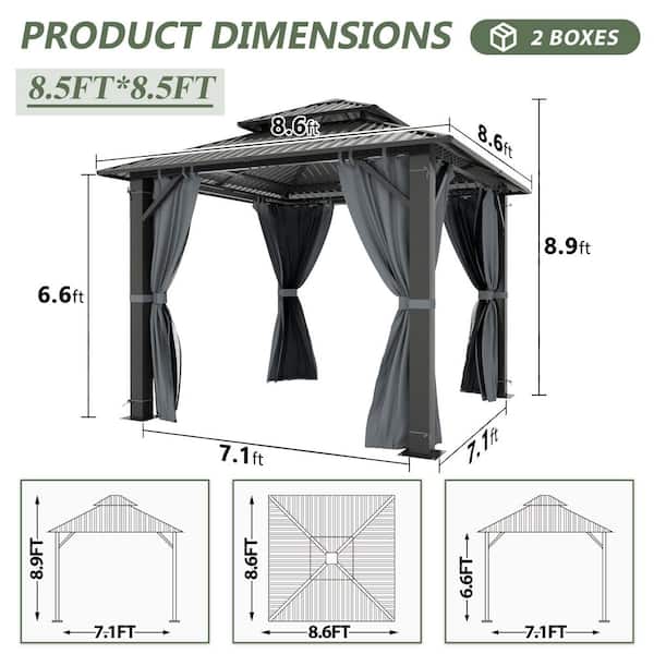 COVERONICS 8.5 ft. x 8.5 ft. Double Galvanized Steel Roof Aluminum