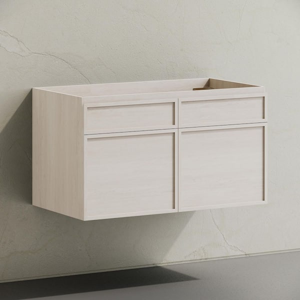 St. Tropez 36 in. Wall-Mounted Bath Vanity Cabinet without Top in White Oak