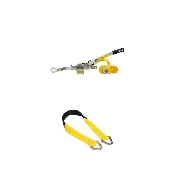 2,000 lb. 25 ft. Web Strap Puller and 2 in. x 36 in. 3,333 lbs. Axle Strap Combo