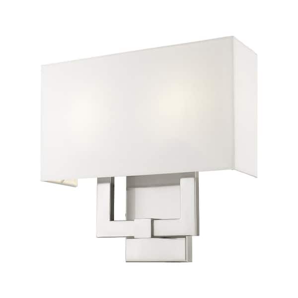 Livex Lighting Hollborn 2 Light Brushed Nickel Wall Sconce