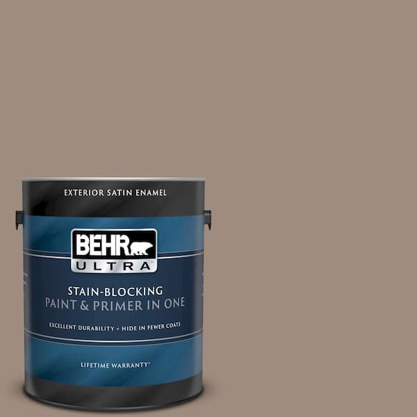 BEHR ULTRA 1 gal. #UL140-6 Antique Leather Satin Enamel Exterior Paint and Primer in One
