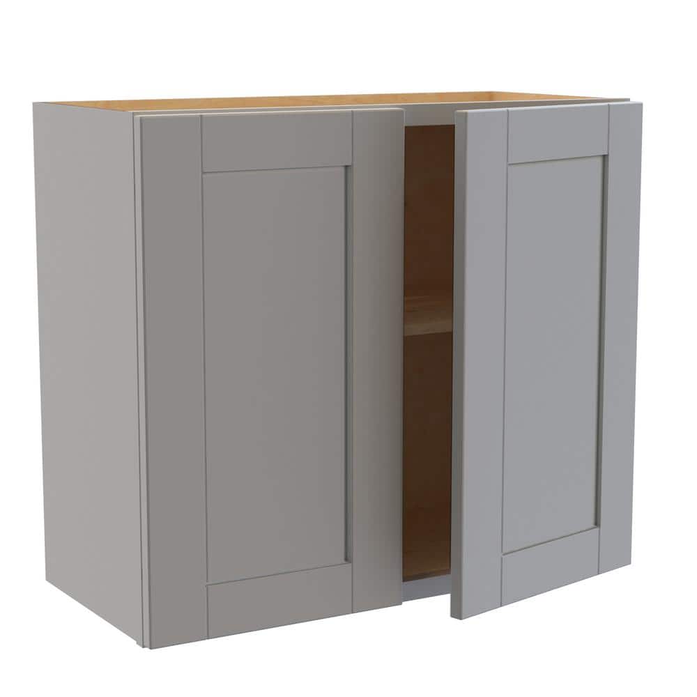 Washington Veiled Gray Plywood Shaker Assembled Wall Kitchen Cabinet Soft Close 27 in. W 12 D in. 24 in. H price history on PriceWatchPro