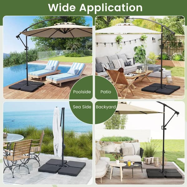 Patio Offset Umbrella Base with Easy-Fill Spouts | Costway