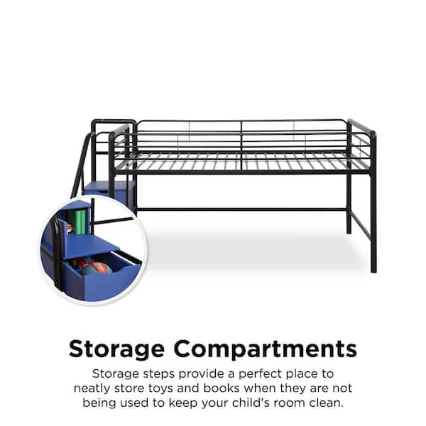 Dhp Andy Junior Twin Black Blue Loft, Catalina Junior Twin Loft Bed With Storage
