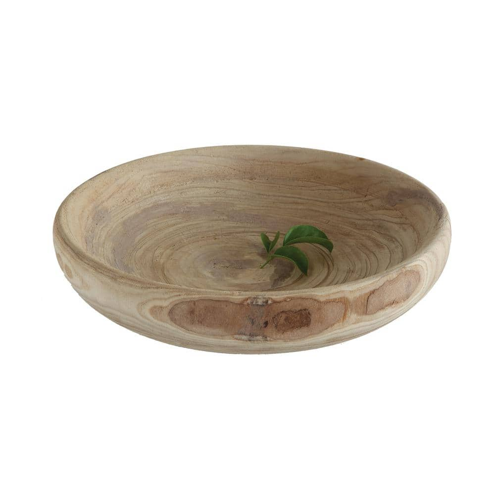 Storied Home Paulownia Natural Wood Decorative Bowl DA5751 The Home Depot