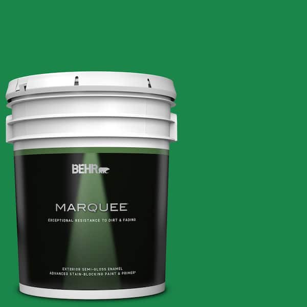 BEHR MARQUEE 5 gal. #460B-6 Chlorophyll Semi-Gloss Enamel Exterior Paint & Primer