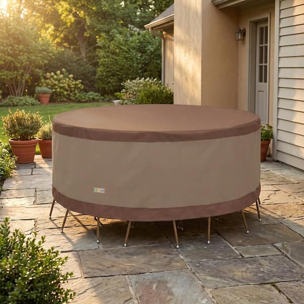 Duckcovers Ultimate 90 in. Round Patio Table and Chair Set Cover