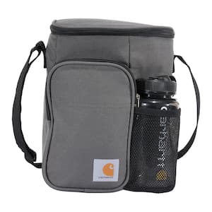15 in. Insulated 10 Can Vertical Cooler + Water Bottle Backpack Gray OS