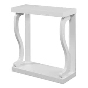Newport 32 in. White Standard Rectangle Wood Console Table with Storage
