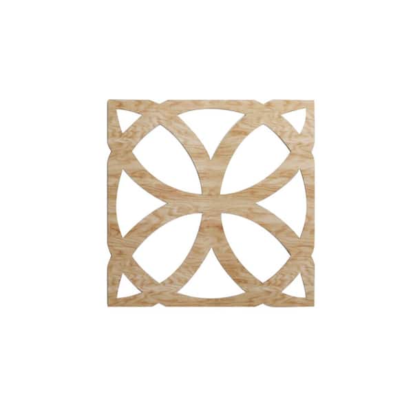 Ekena Millwork 15-3/8 in. x 15-3/8 in. x 1/4 in. Red Oak Medium Daventry Decorative Fretwork Wood Wall Panels (50-Pack)