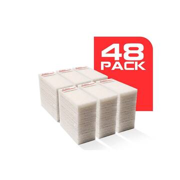The Tile Doctor 4.5 in. x 10 in. x 1 in. White Light Duty Non-Scratch Water Based Latex Resins Maximum Scrub Power Pads (48-Pack) scrubdr48white