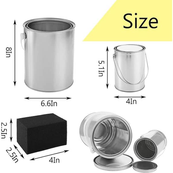Dyiom 1-Pint Silver Paint Bucket, Empty Metal Pint Paint Cans with Lids  (Pack of 12) B0BSTNMR7S - The Home Depot