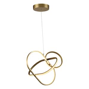 Boston 40-Wattegrated Integrated LED Gold/White Geometric Chandelier