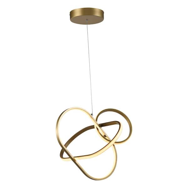 Maxax Boston 40-Wattegrated Integrated LED Gold/White Geometric Chandelier