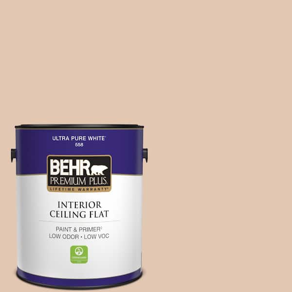 1 gal. #S210-2 Tapestry Beige Ceiling Flat Interior Paint