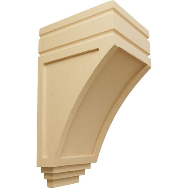 Ekena Millwork 6 in. x 5 in. x 10-1/2 in. Unfinished Wood Alder Medium San Juan Wood Corbel