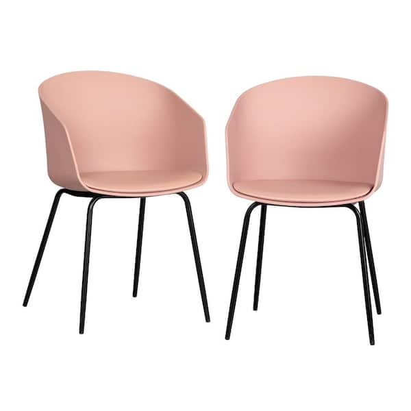 South Shore Flam Dining Chairs - Set of 2, Pink and Black