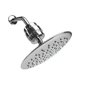 9.5 in. Round Shower Filter Head with Water Filter Cartridge Reduces Chlorine High Pressure, Chrome