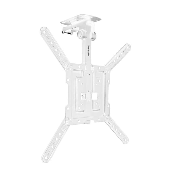 White Flip-Down Ceiling TV Mount for 23 in. to 55 in. TVs