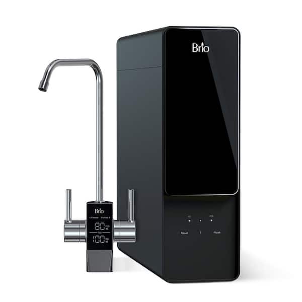 Brio Aquus Reverse Osmosis 2-Stage Under-Sink Location Tankless Water Filter System, Smart Faucet 600 Gal. Per Day 1.5:1