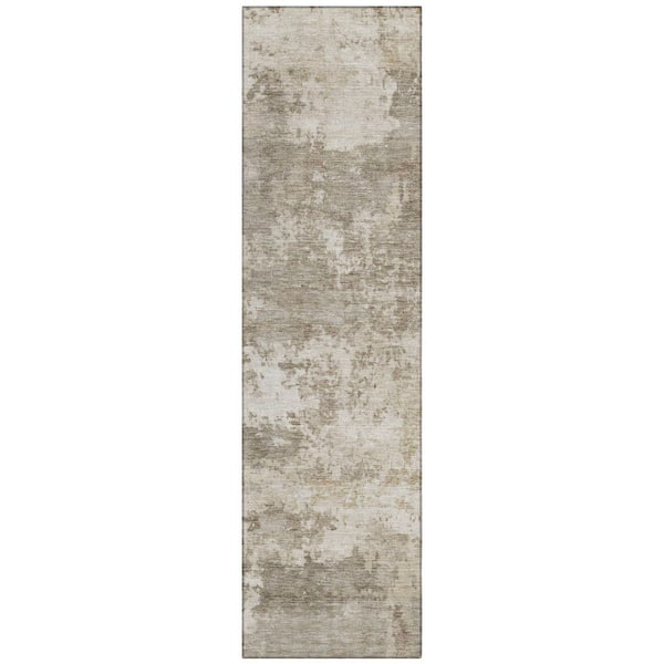 Chantille Machine Washable Indoor/Outdoor Abstract ACN2366 Taupe 2 ft. x 7 ft. Runner Rug