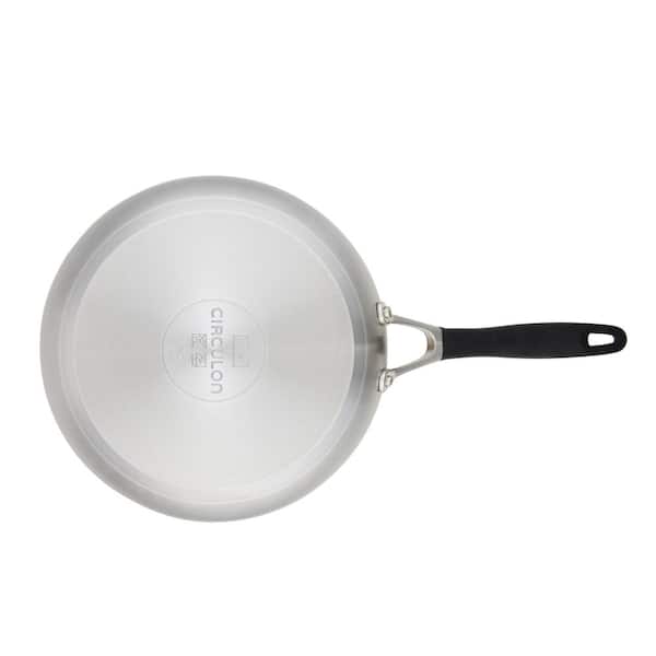 Circulon Stainless Steel Frying Pan/Skillet with Lid and SteelShield Hybrid  Stainless and Nonstick Technology, 12 Inch, Silver