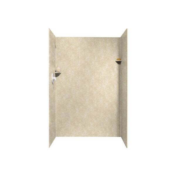 Swan 36 in. x 48 in. x 72 in. 3-Piece Easy Up Adhesive Alcove Shower Surround in Cloud Bone