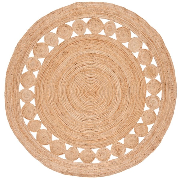 Natural Fiber 10 ft. x 10 ft. Natural Solid Round Area Rug