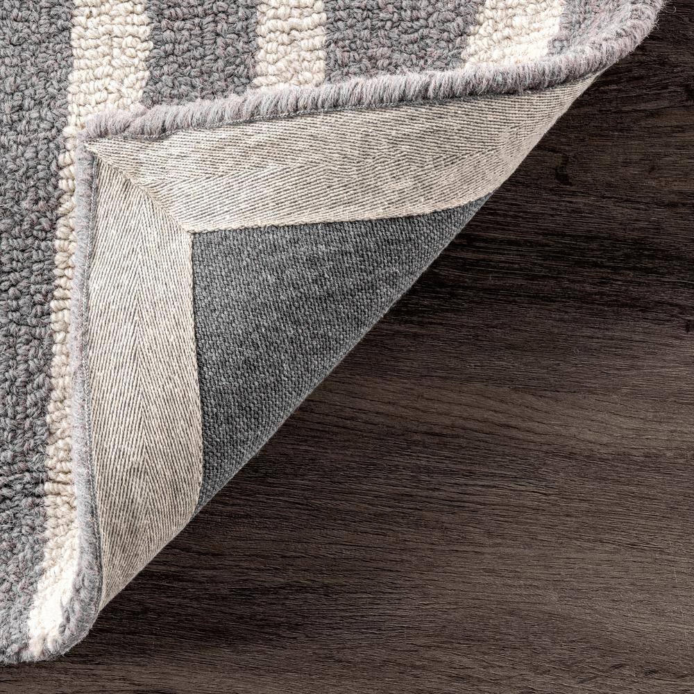 Gray Geometric Hand-Tufted Wool Rectangular Area Rug