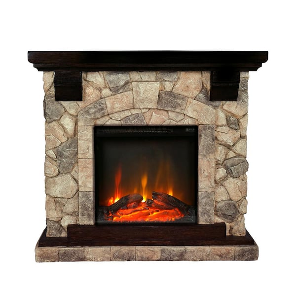Casainc Retro Stone Pattern, Home Depot Fireplaces Indoor