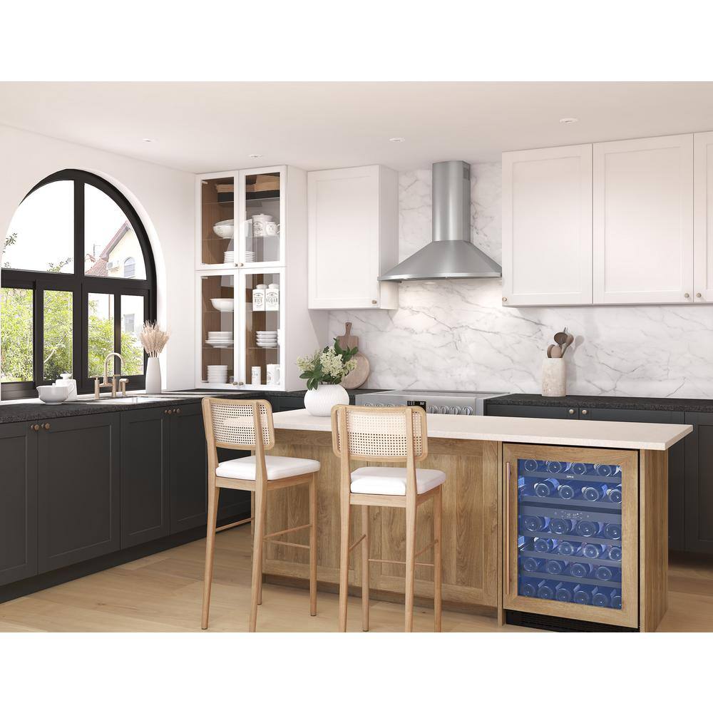 Savona 36" Stainless Steel Wall Mounted Range Hood with LED Lights