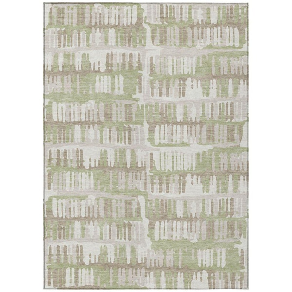 Chantille Machine Washable Indoor/Outdoor Abstract ACN2663 Aloe 10 ft. x 14 ft. Area Rug