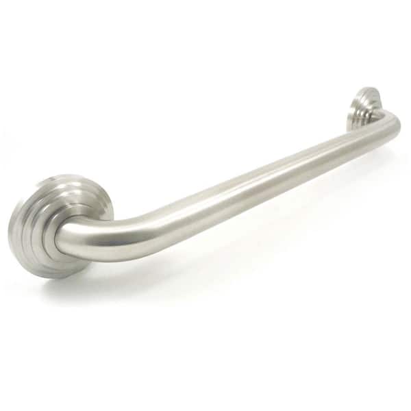WingIts Platinum Designer Series 36 in. x 1.25 in. Grab Bar Tri-Step in Satin Stainless Steel (39 in. Overall Length)
