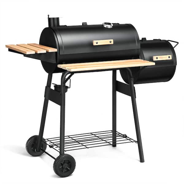 Costway Charcoal Grill BBQ Barbecue Pit Patio Backyard Meat Cooker Offset Smoker in Black