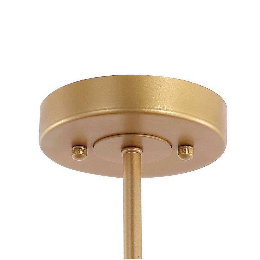 Jaynie 21.5" Brass Gold 5-Light Farmhouse LED Flush Mount with Clear Glass