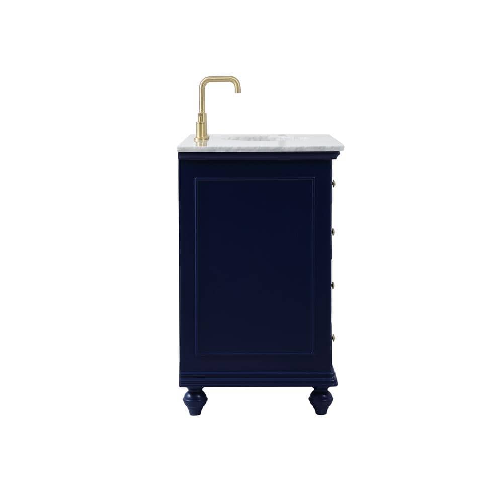 48-Inch Blue and White Marble Single Bathroom Vanity