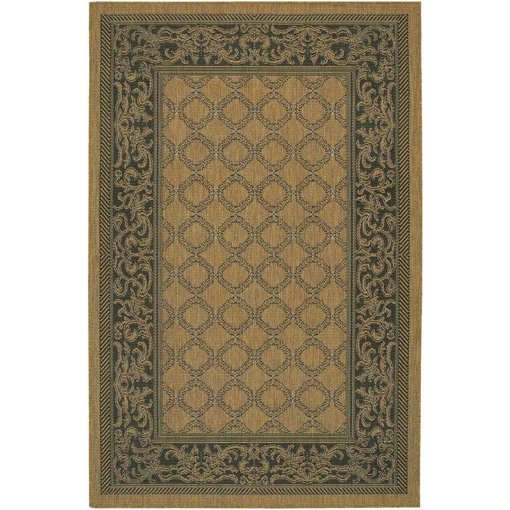 Rectangular Black and Cocoa Synthetic Flat Woven Rug