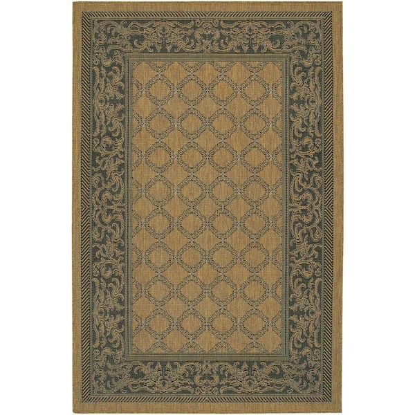 Recife Garden Lattice Cocoa Black 3 ft. 9 in. x 5 ft. 5 in. Area Rug