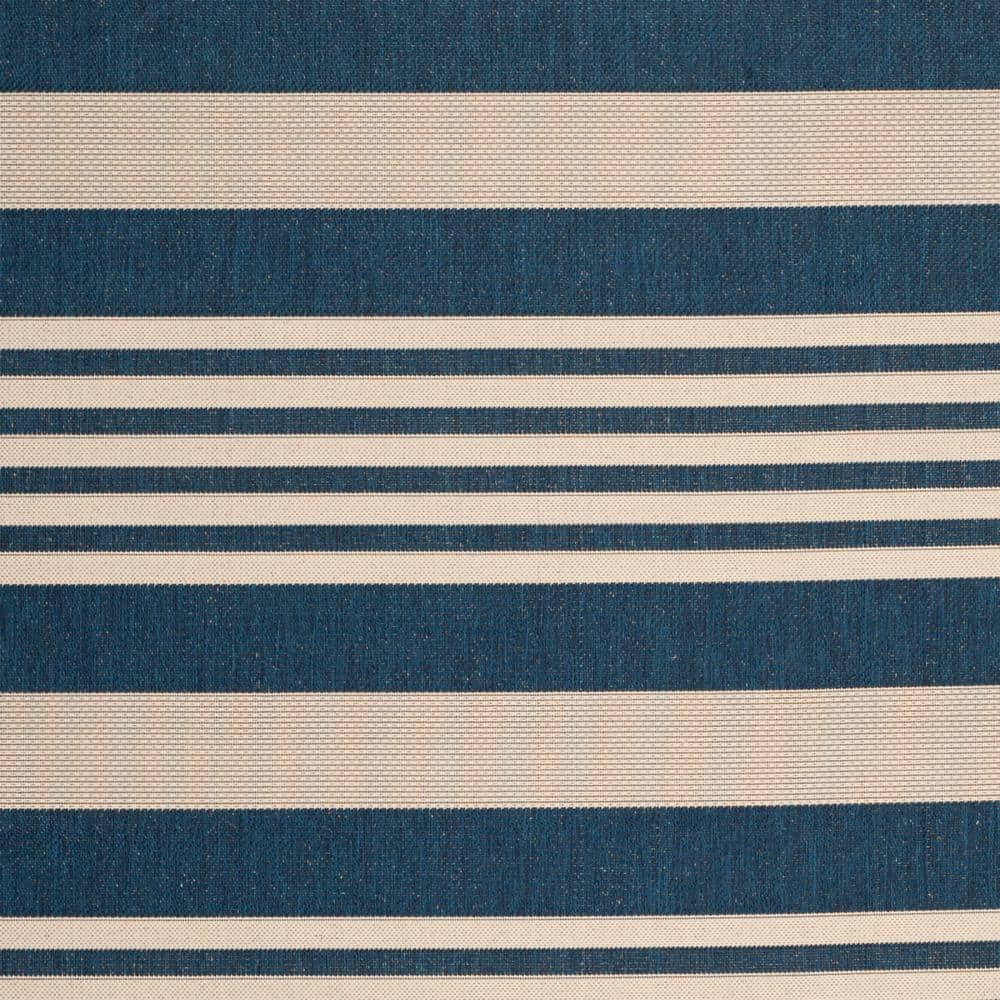 Coastal Stripe Navy & Beige 9' x 12' Synthetic Area Rug