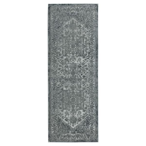 United Weavers Veronica Selsey Grey 2 ft. 7 in. x 7 ft. 2 in. Runner Rug