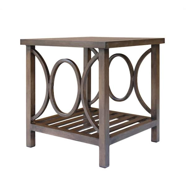 cenadinz 22 in. Rectangle Aluminum Outdoor Side Table