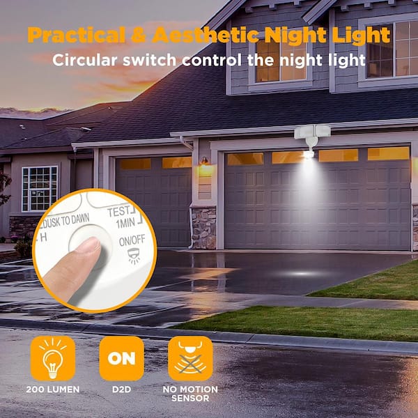 LUTEC 425-Watt equivalent 8000 Lumen 180° White Motion Sensing