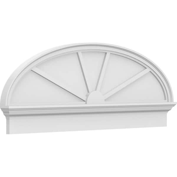 Ekena Millwork 2-3/4 in. x 52 in. x 19-7/8 in. Elliptical 4-Spoke Architectural Grade PVC Combination Pediment Moulding