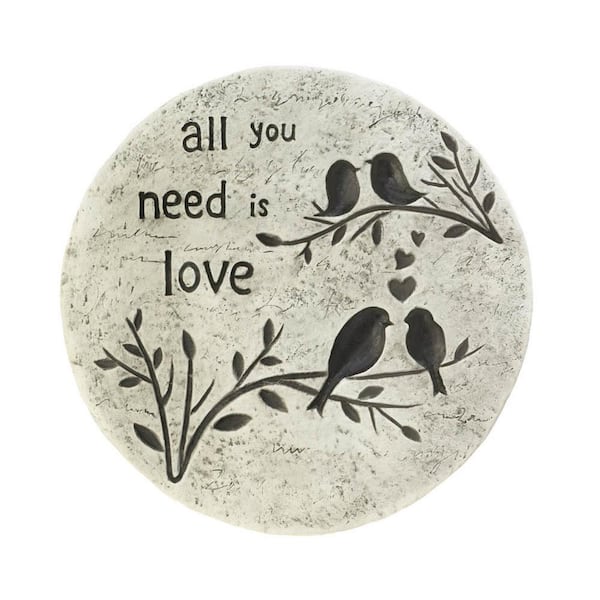 Zingz & Thingz All You Need Is Love Stepping Stone 10 in. x 10 in. x 0.75 in.