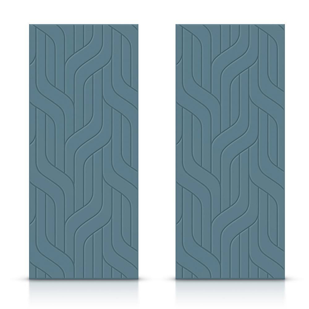 CALHOME 72 in. x 84 in. Hollow Core Dignity Blue Painted Composite