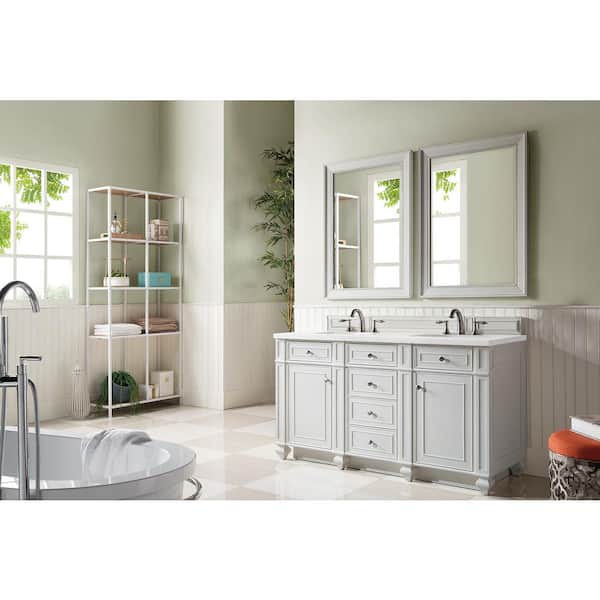 Bristol 60 in. W x 22.5 in.D x 32.8 in. H Double Bath Vanity Cabinet Without Top in Bright White